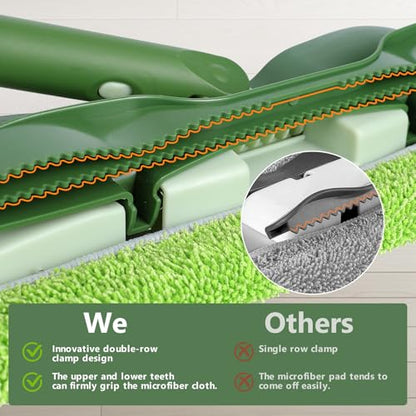 Masthome Microfiber Flat Mop for Hardwood, Laminate Floor Cleaning - color: Green Professional
