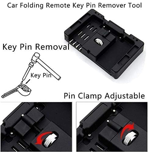 HERCHR Car Folding Remote Key Pin Remover Tool Terminal Removal Tool Kit Car Pin Extractor Remove Pin Depinning Tool Connector Pin Removal Tool Pin Pusher Tool