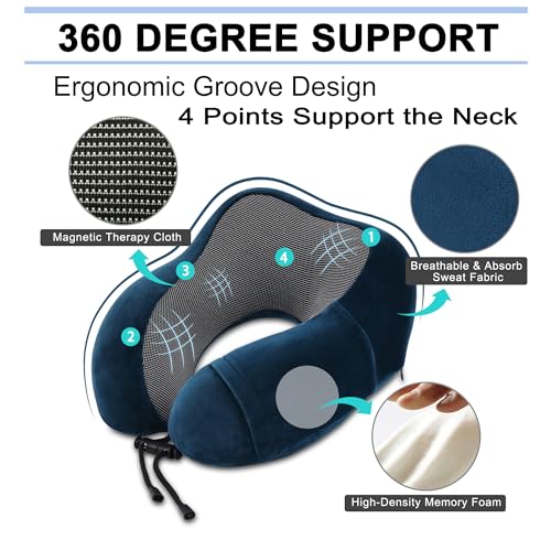 urnexttour Travel Pillow and Blanket Set Neck Pillow Airplane Foam Blue - color: A-blue