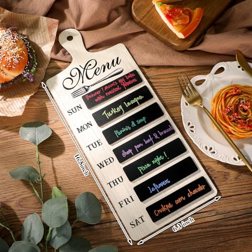 Maxdot Weekly Menu Board Kitchen 16.5 x 6.3 Inches 7 Markers and Towel