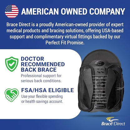 Brace Direct LSO Back Brace for Lower Back Pain - Adjustable Lumbar Support