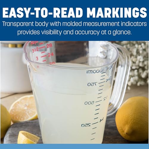 Carlisle FoodService Products 4314307 Commercial Plastic Measuring Cup, 1 Quart, Clear - size: 1 Quart, style: Modern