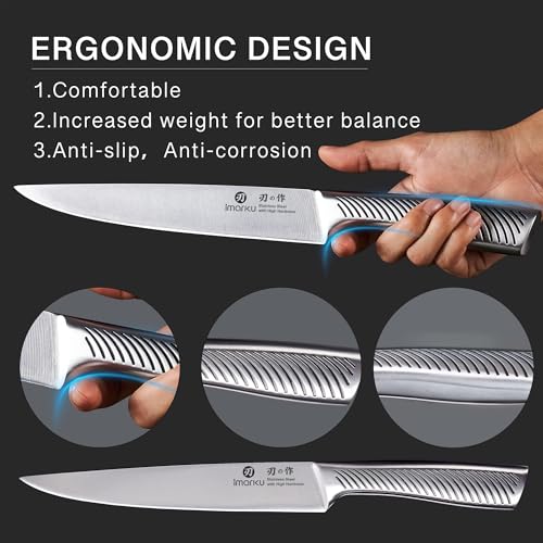 imarku 14 Pcs High-Carbon Stainless Steel Kitchen Knife Set Black - color: Black