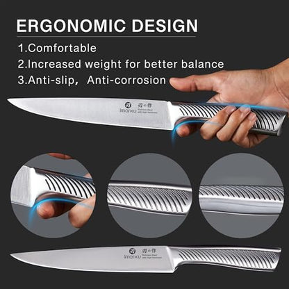 imarku 14 Pcs High-Carbon Stainless Steel Kitchen Knife Set Black - color: Black