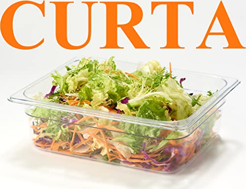CURTA 6-Pack 1/2 Size 4" Deep NSF Polycarbonate Food Pans | Dishwasher & Freezer Safe Clear Container for Prep Tables, Buffet, Salad Bar, Commercial & Home Kitchen - color: 1/2 Size, size: 4" Deep