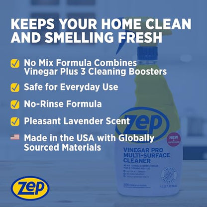 Zep All-Purpose Cleaner with Vinegar Added - 32 Ounces (Case of 4) R48432 - Industrial Grade Cleaner… - size: 32 Fl Oz (Pack of 4)