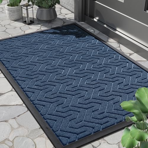 Yimobra Large Indoor Outdoor Mats for Front Door, Blue, 36x24 - color: Blue, size: 36x24 Inch