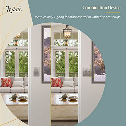 TOPGREENER Dual Load LED Dimmer Switch, Single Pole, Nickel, 1 Pack - color: Nickel, size: Dual Dimmer Switch