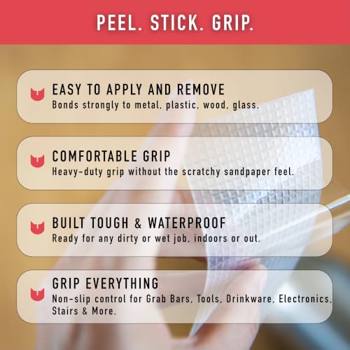 CATTONGUE GRIPS 2"x8.5" Grip Tape Strips, Non-Abrasive, Waterproof, Clear - color: Clear, size: 1-Pack