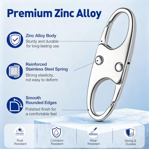AgePlace 6 Pack Zipper Clips Anti Theft, Double Opening Zipper Lock for Backpacks & Luggage, Zinc Alloy Zipper Pull Replacement, Small Carabiner Clip for Purses, Crossbody Bags & Travel Essentials - color: Silver