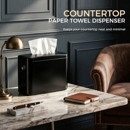 Multifold Paper Towel Dispenser Countertop, Non-Slip, Black - color: Black