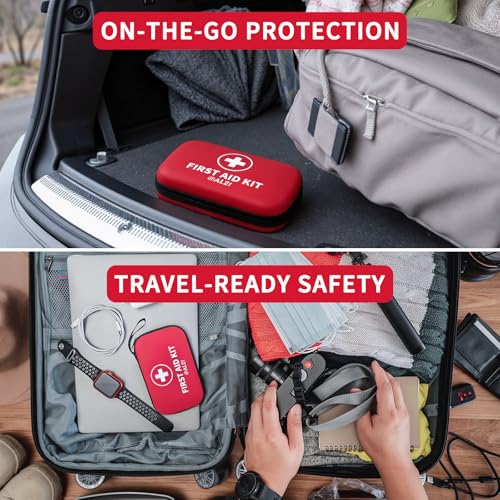@AL21 All-Purpose First Aid Kit 184 Pieces, Emergency Kit for Home, Travel, Car, Business, Worksite and Office, Portable Emergency Supplies for Minor Cuts, Scraps, Sprains & Burns
