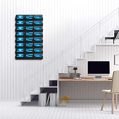 Ireer 24 Pockets Business Card Holder Wall Mount, Black, Acrylic