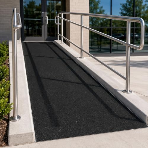 Extra Wide 18in x 20ft Black Anti Slip Tape, 80 Grit Waterproof Non Skid Grip Tape Roll for Ramps, Decks, Boat Decks, Warehouse Floors, Garages, Indoor & Outdoor Use - size: 18'' x 20 FT