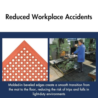 NoTrax 3' x 10' Anti-Fatigue Lightweight Restaurant Rubber Floor Mat with - color: Black, size: 3' x 10'