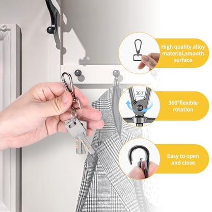 20 Pcs Metal D Ring Swivel Lobster Claw Clasp Snap Hooks Purse Hardware - color: Black, size: 3/4 Inch