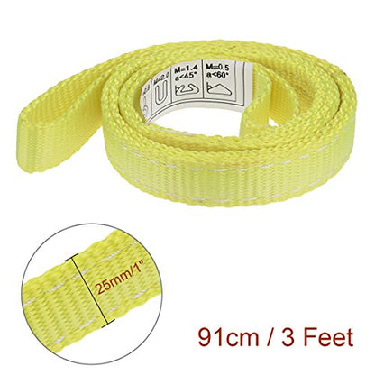 uxcell 3 feet Lifting Straps 2200 lbs Lift Sling Tow Rope Eye to Eye Webbing Sling Forklift Truck for Tree Work Moving Furniture (Pack of 2) - size: 3Ft(Eyes) (Pack of 2)