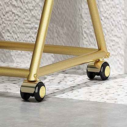 HOMEKAYT Gold Clothing Rack, Rolling Clothes Rack -59’’L - color: on wheels