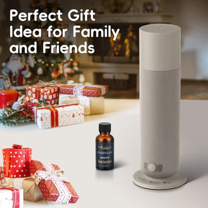 Waterless Diffuser with Fabric-Wrapped Design, OliveTech Cold Air Scent Diffusers for Home & Office, Hotel Collection Diffuser, Adjustable Intensity, Ambient Light, 1 x 30ml Essential Oil Included