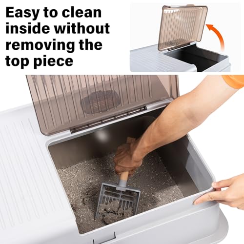 Stainless Steel Litter Box with Lid XXXXL,Metal Cat Litter Box - color: XXXL-lid-15.7"H