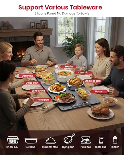 Extra Large Food Warming Mat, XXL 36"x16" Full-Surface Heating - color: Charcoal, size: 36" L × 16" W