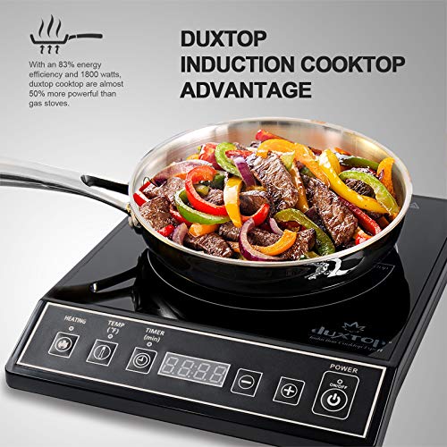 Duxtop 1800W Portable Induction Cooktop Countertop Burner, Black 9100MC - color: Black