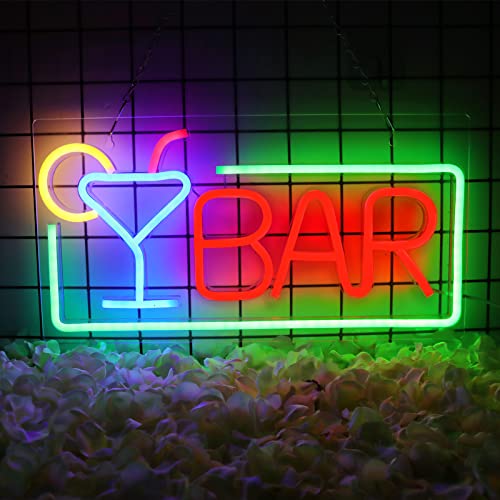 Bar Neon Signs for Wall Decor Led Bar Lights for Bedroom Led Sign Room Decor Aesthetic Suitable for Living Room Bistro Man Cave Party - color: Bar