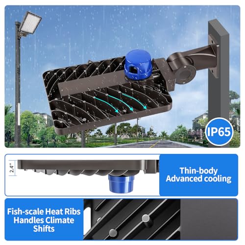 ledmo LED Parking Lot Light 240W Outdoor Flood Light Dusk to Dawn with Adjustable Wall Mount 37000lm IP65 LED Street Commercial Security Area Lighting for Yard Sport Barn Shop Warehouse 4 Pack - size: 240W/Wall Mount/2 Pack