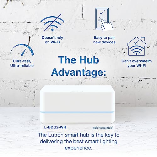 Lutron Caseta Diva Smart Dimmer Switch (Smart Hub Required), No Neutral Req - color: Light Almond, size: 1 Pack, style: Diva Smart Dimmer