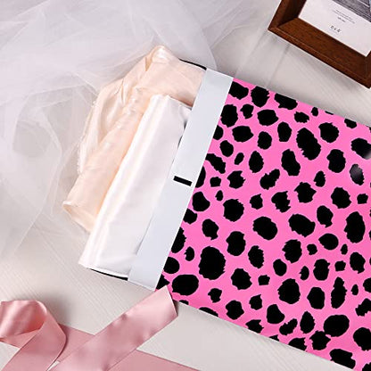 10x13 Inch Poly Mailers, Pink Leopard, 100 Pack Self Sealing - color: Pink Leopard