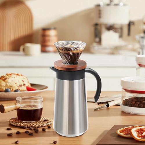 GearRoot 28oz Small Coffee Carafe Insulated Coffee Pot, 2 Pack Silver - color: Silver, Silver