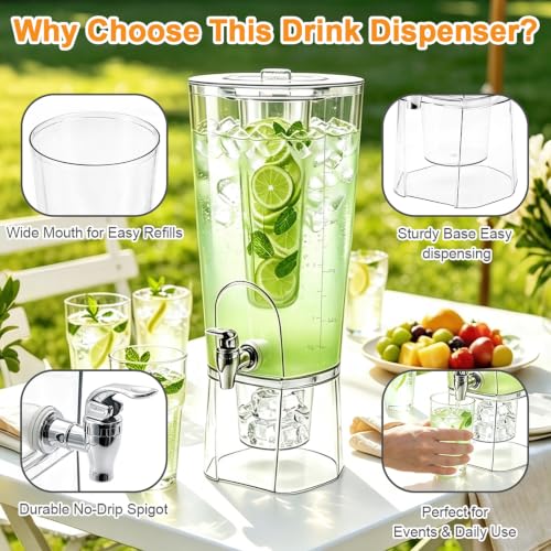 Homecor 1.5 Gallon Drink Dispensers for Parties with Fruit Infuser 2 Pcs