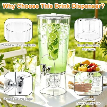 Homecor 1.5 Gallon Drink Dispensers for Parties with Fruit Infuser 2 Pcs