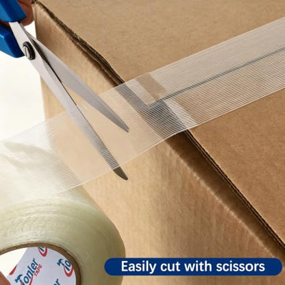 Filament Strapping Tape 1" x 60Yd 10 Rolls Fiberglass Reinforced - size: 10 Rolls 1in x 60 Yd