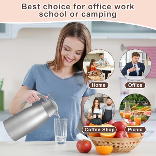 Norme 2 Pcs Thermal Coffee Carafe Creamer, Gray, 51 oz - color: Gray, size: 51 oz