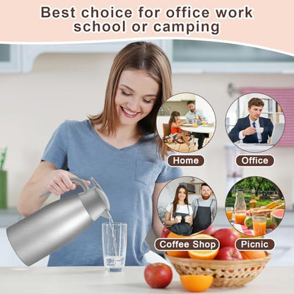Norme 2 Pcs Thermal Coffee Carafe Creamer, Gray, 68 oz - color: Gray, size: 68 oz