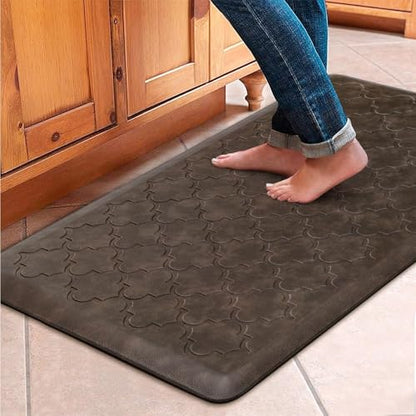 WISELIFE Kitchen Mat Cushioned Anti Fatigue Floor Mat, 17.3"x39", Brown - color: Brown, size: 1'5" x 3'3" (Rectangular)