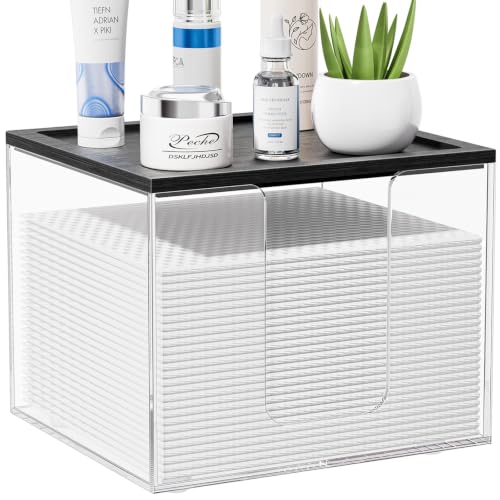 Acrylic Disposable Face Towel Holder Container for Clean Skin Club, Clear - color: Clear