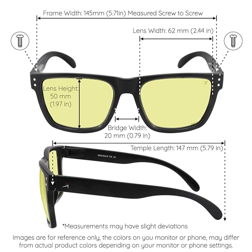 X Power ANSI Z87+ Extra Large Weekenders Impact Resistant Safety Sunglasses - color: 009 Matte Black Frame / Yellow Lens, size: X-Large