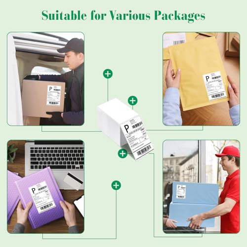 METRONIC Thermal Labels 4x6 200 Labels Fanfold Direct Shipping Labels - size: 4x6"-200 Labels