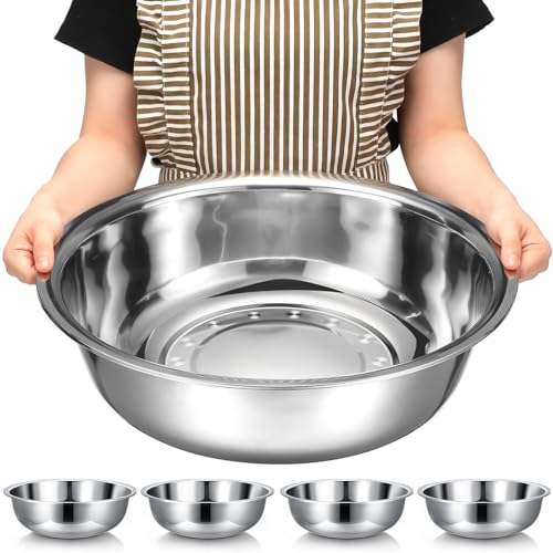 Nuogo 4 Pcs Stainless Steel Mixing Bowls Large for Salad, 18 Inch 16 Qt - size: 18 Inch (16 Qt)