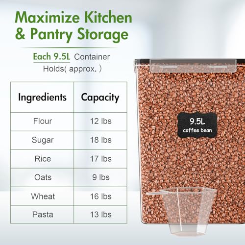 ALSO GO 2 PC Large Airtight Food Storage Containers with Lids, 9.5L, 321Oz