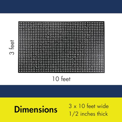 NoTrax Drain Lite™ 3' x 10' Ultra Lightweight Restaurant Rubber Floor Mat - size: 3' x 10'