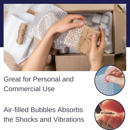 Bubble Roll Wrap 12" x 500', 1-Pack 3/16" Perforated Small Cushioning - size: 500 Sq Ft