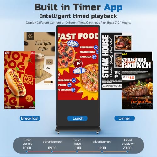 HARZHI 32 Inch Digital Signage Kiosk, 2K Touchscreen Floor Standing Advertising Display with IPS LCD Screen, Android OS and Auto Media Player - size: 32''_touchscreen