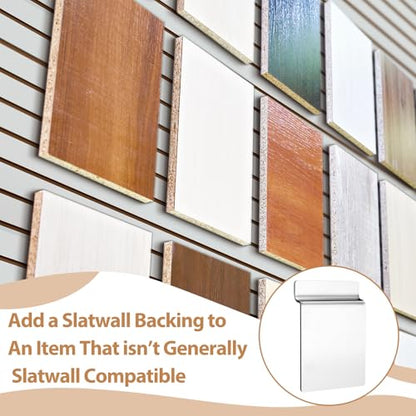 10 Pack DIY Slatwall Plates Accessories Heavy Duty Steel Plate Mount Backplate Slat Wall Mounting Adapter for Make Items Secure Displays Slatwall Compatible