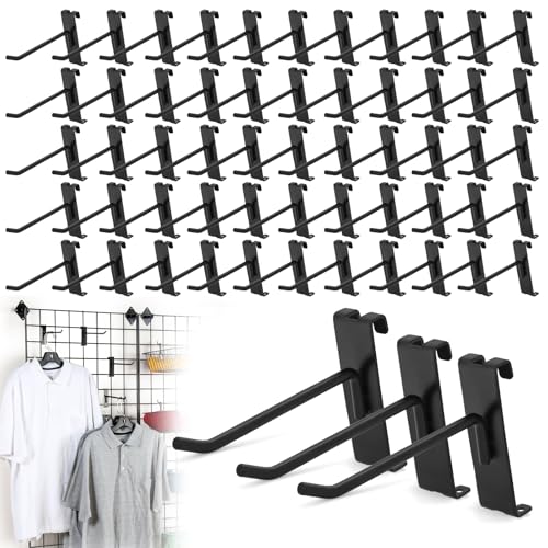 60 Pcs Gridwall Hooks, 4 Inch Grid Wall Hook Display for Gridwall Panels - size: 4 Inch