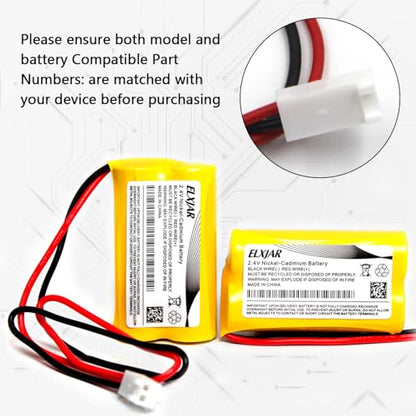 (2-Pack) 2.4V 800mAh Ni-Cd Battery for Dual-Lite 0120822, Custom-7