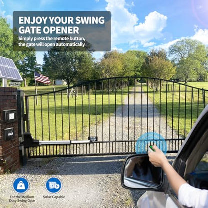 TOPENS AT6131 Single Swing Gate Opener Medium Duty - size: 660lbs