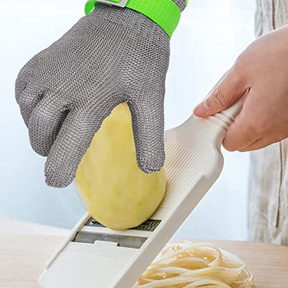 Aillary Level 9 Cut Resistant Kitchen Glove,Food Grade,Machine Washable,Stainless Steel Wire Metal Mesh Safety Work Glove for Mandolin,Meat Cutting,Oyster Shucking,and Wood Working (Large) - size: Large